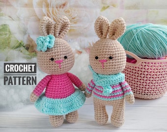 Bunny Crochet Doll Pattern: Amigurumi Animal DIY (PDF Pattern)