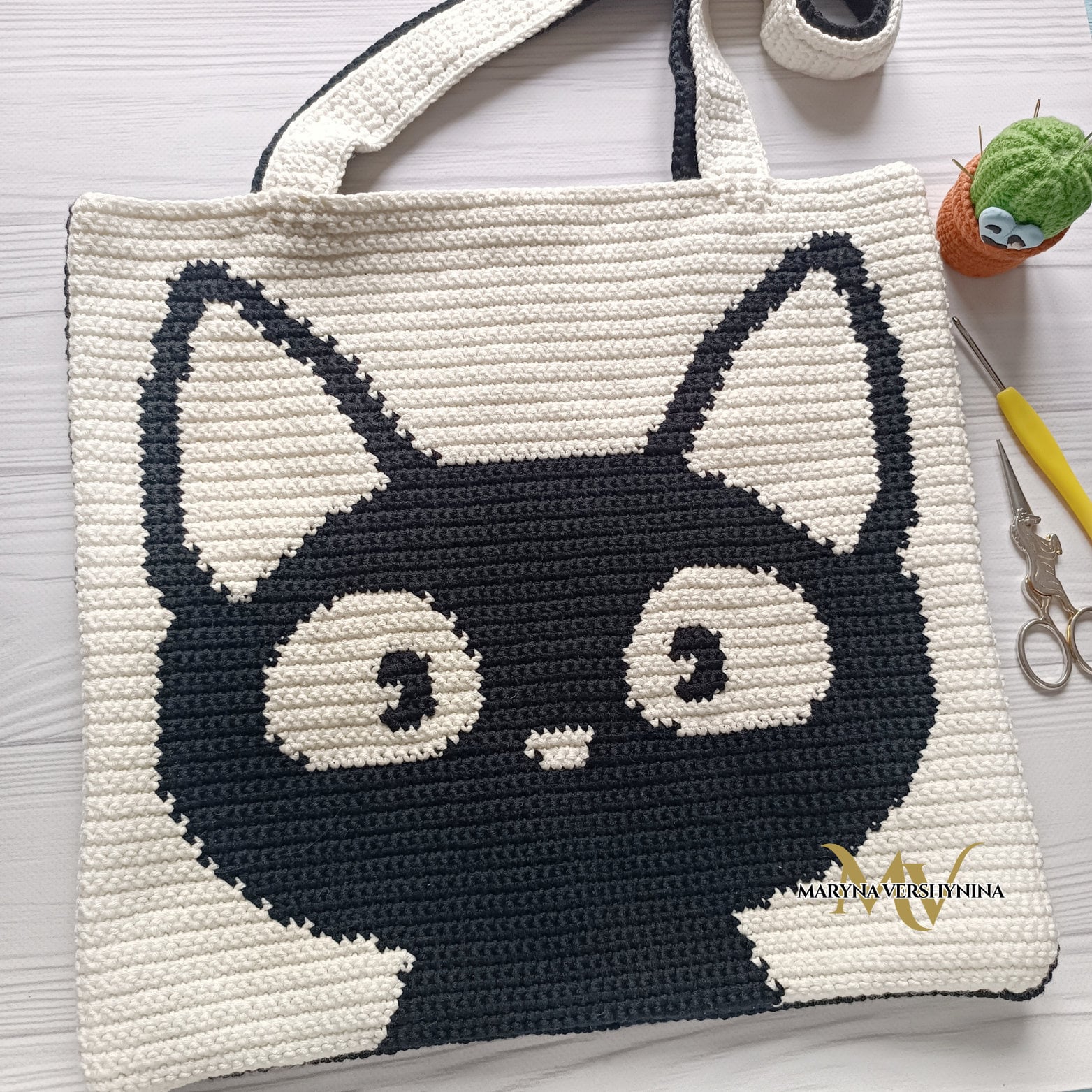 Crochet Bag Pattern Crochet Tote Bag Pattern Crochet Black Cat Pattern Intarsia Crochet Crochet Pattern Etsy Canada