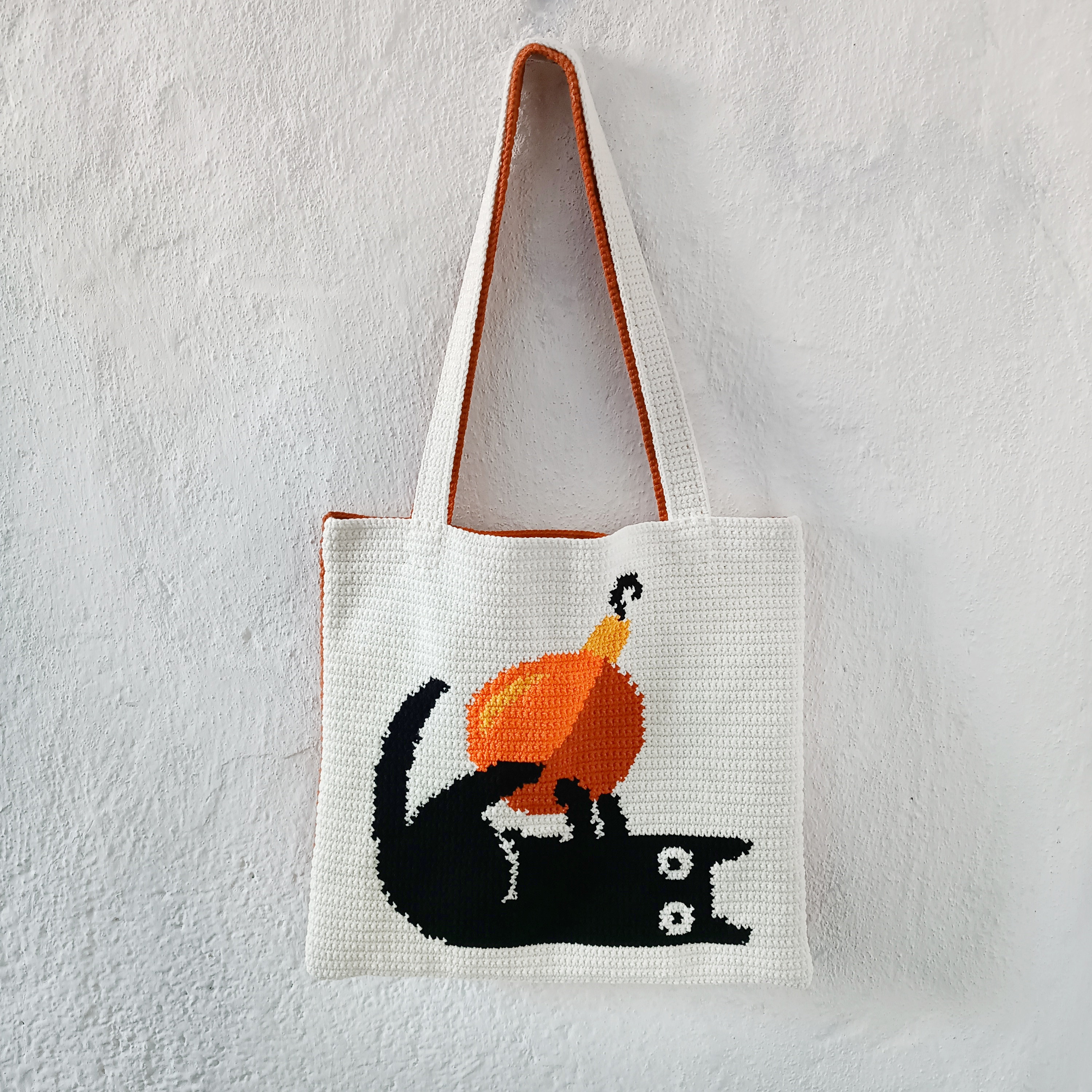 38 Black Cat Crochet Patterns for Amigurumi, Bags, Keychains, and Cozy Handmade Gifts 8 Crochet Black Cat Tote Bag