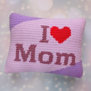 Crochet Pillow Pattern: I Heart Mom Design (PDF Pattern) image 2