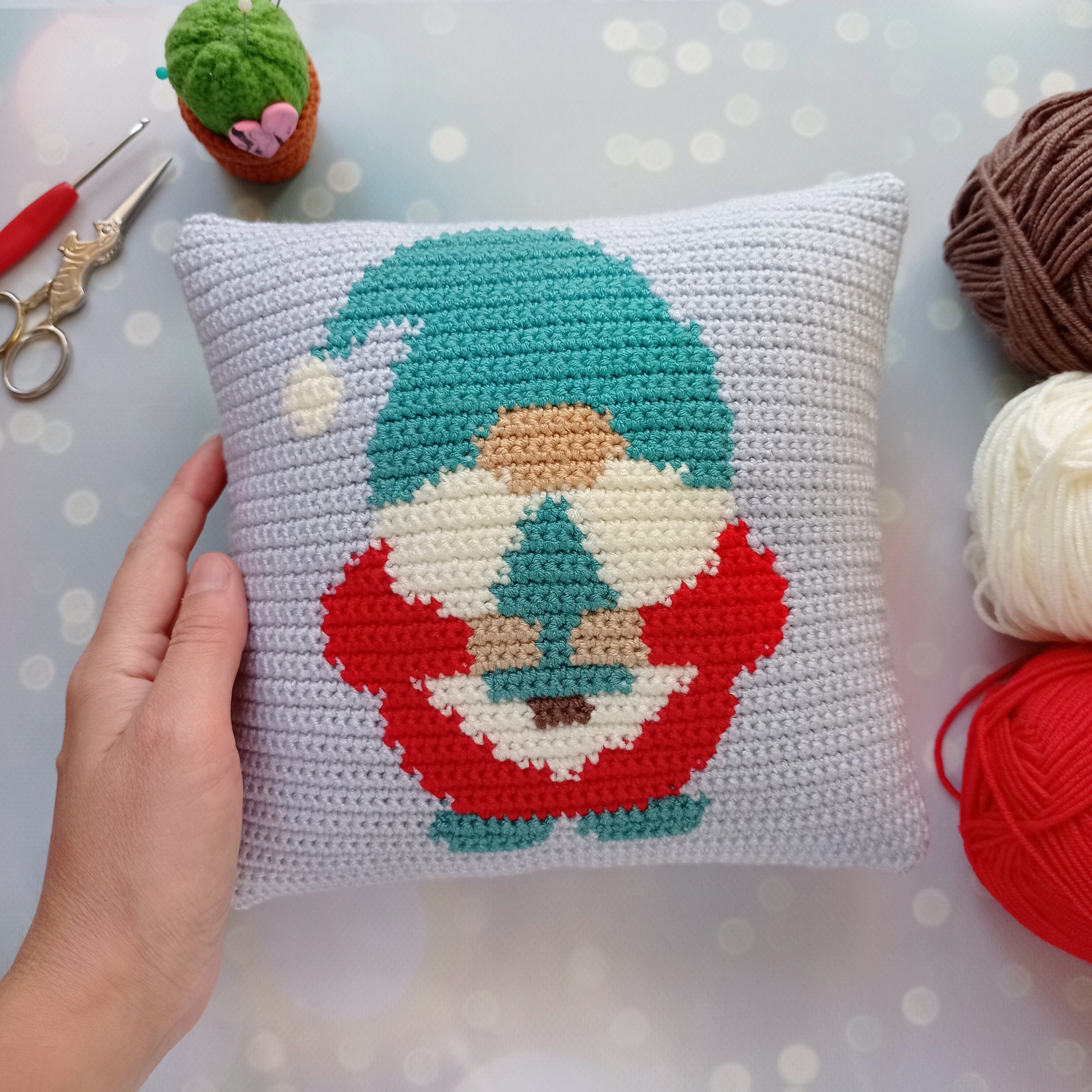 Crochet Christmas Pillow Pattern Crochet Cushion Crochet - Etsy
