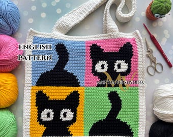 Cats and Tails Crochet Bag Pattern (PDF Download)