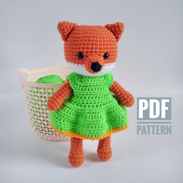 Free Crochet Pattern, Crochet Fox Pattern, Cute Crochet Toy Pattern