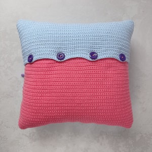 Crochet Pillow Pattern, valentines day crochet, crochet cushion, crochet unicorn pattern, valentines crochet pattern image 3