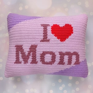 Crochet Pillow Pattern: I Heart Mom Design (PDF Pattern) image 5