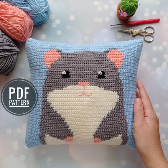 Crochet Hamster Pillow Pattern: DIY Cushion Cover (PDF Pattern)