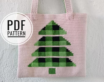 Crochet Bag Pattern, Crochet Tote Bag Pattern, Crochet Christmas Pattern, Crochet Christmas tree