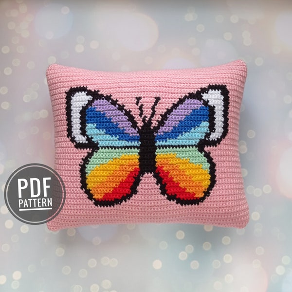 Butterfly Crochet Pattern, Crochet Pillow Pattern, Cute Butterfly Pattern, Crochet Pillow Butterfly