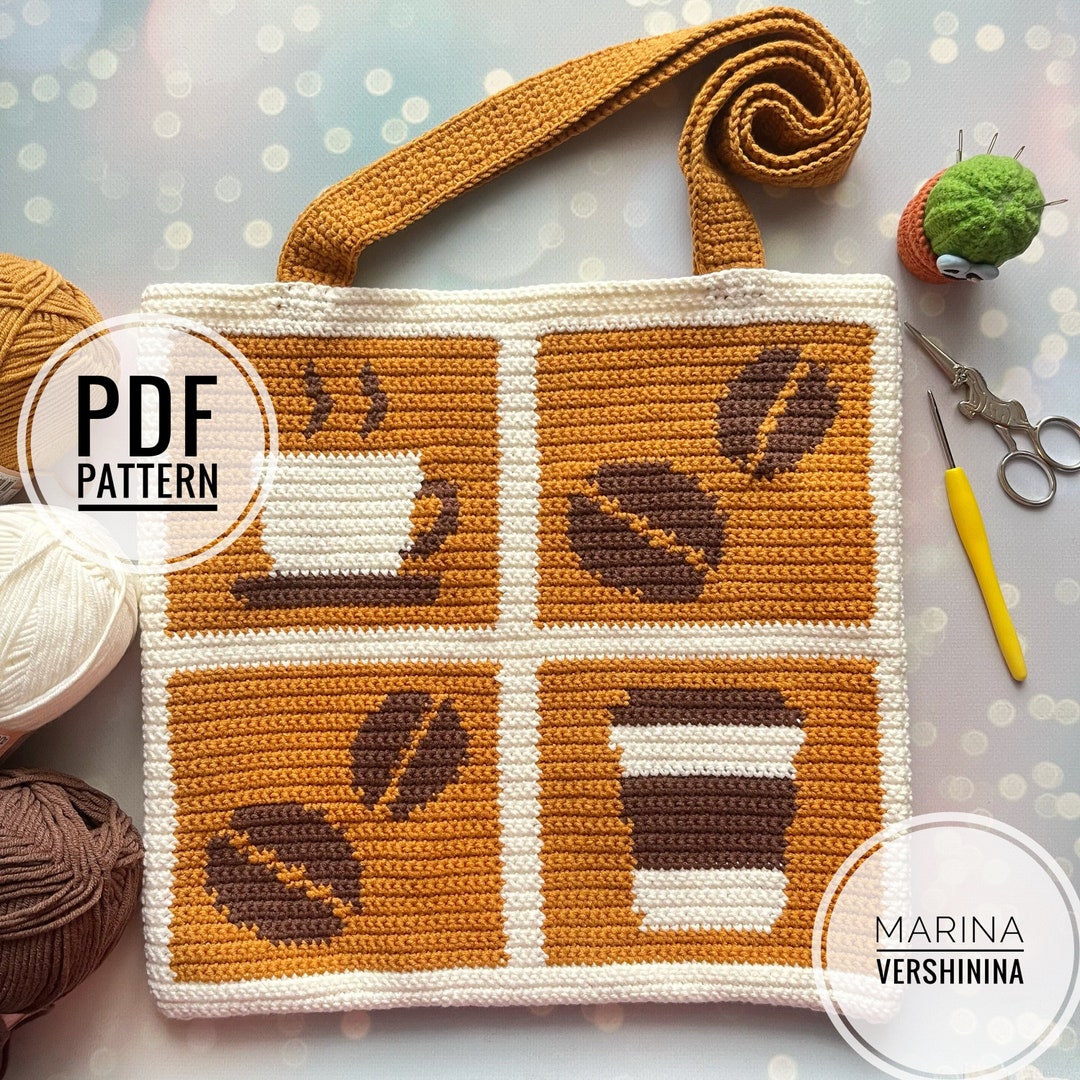 Coffee Bag Crochet Pattern Crochet Bag Pattern Crochet Tote Bag