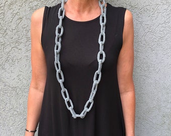 Overhead Crochet Chain Link Necklace