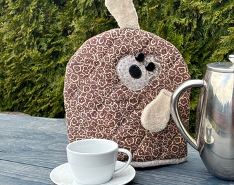 Coffee Pot Warmer, Beagle French Press Cozy, Handcrafted Cafetiere Sleeve, Tea Pot Cover, Dog Mom Gift