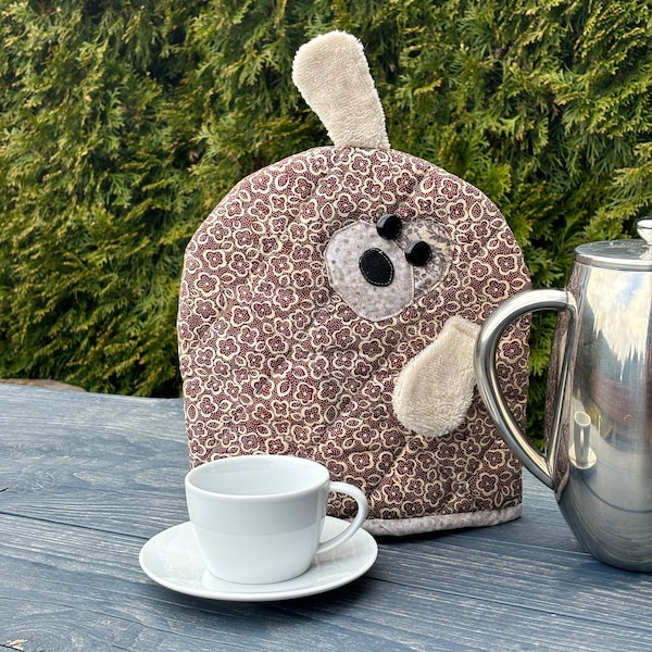 Coffee Pot Warmer, Beagle French Press Cozy, Handcrafted Cafetiere Sleeve, Tea Pot Cover, Dog Mom Gift