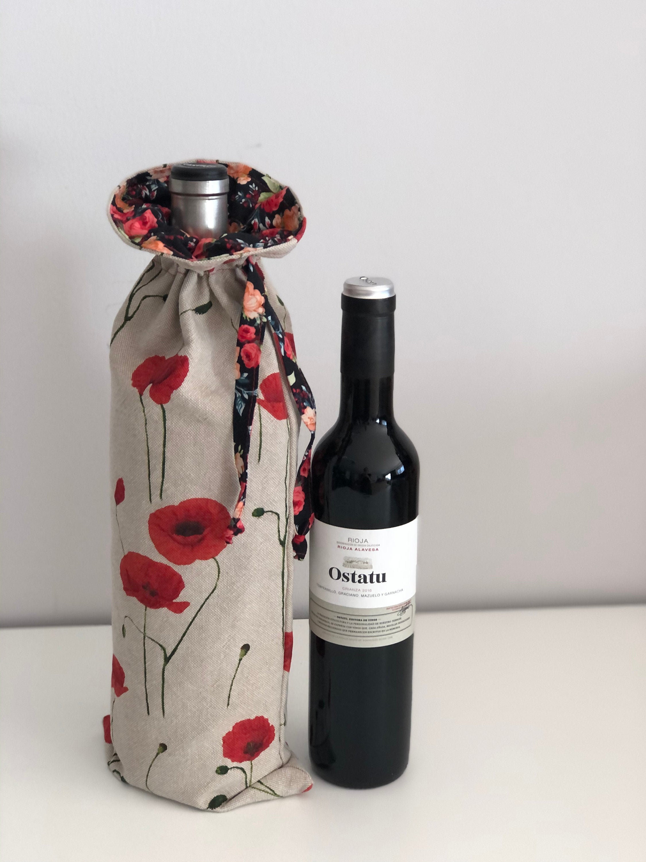 Handmade Wine Carrier  Wine bag pattern, Fabric wine bottle bag