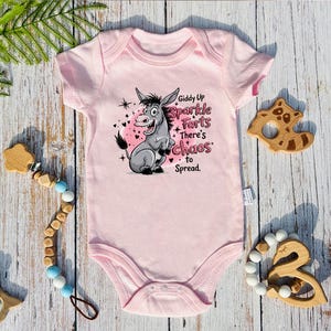 Giddy Up Jingle Donkey Baby Bodysuit,Short Sleeve,Cute Donkey,Farm Animal Baby Bodysuit,Baby Gift,Pregnancy announcement,Funny
