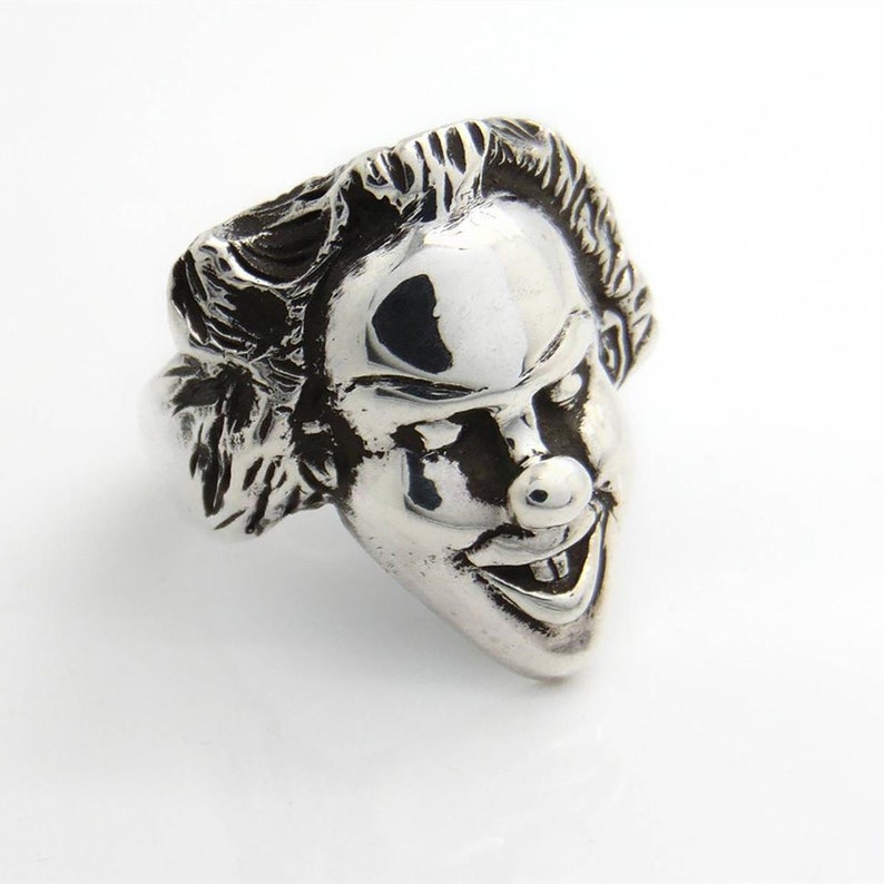 Clown Rings Retro Personality Rings Male And Female Personality Thai Silver Rings Index Finger Ring Clown Mask Ring Smiling Clown Rings