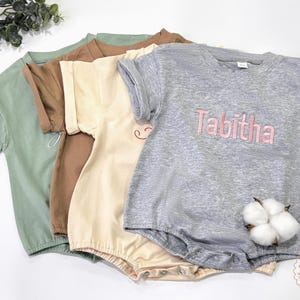 Personalized bubble romper,T-Shirt Bubble Romper,Custom Embroidered Baby Bubble Romper,Customized T-shirt Bubble Romper,Baby Shower Gift