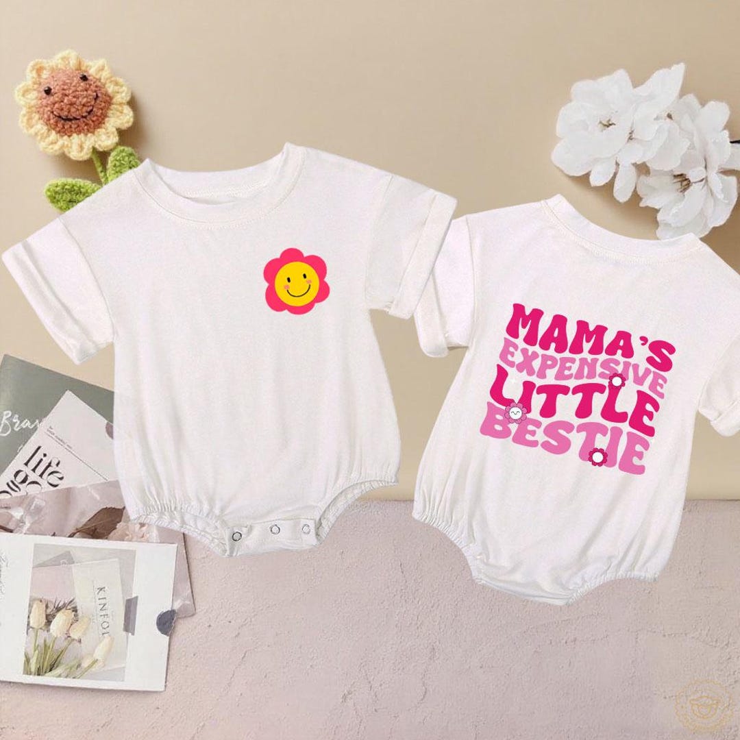 Mama's Expensive Little Bestie Baby Bubble Romper,cute Little