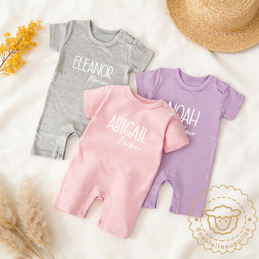 Baby Summer Romper Boys Girls With Name,monogrammed Name Baby Romper ...