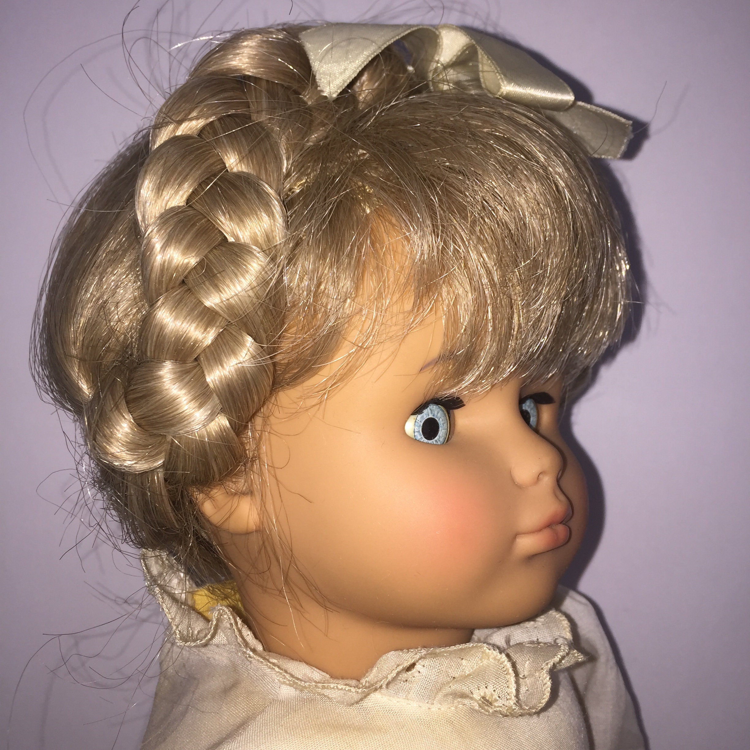 Lissi Batz Doll Blue Eyes Blonde Braided Hair Bow SIZE About 18 - Etsy