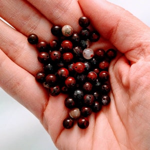 Small Poppy Jasper Round Beads