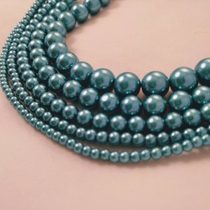 Montana Blue Round Glass Pearl Strand | Blue Beads | 3mm 4mm 6mm 8mm 10mm | Full Strand | Jewelry Making Supplies