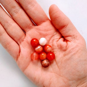 Round Red Agate Beads | Natural Gemstone Beads | Semi-Precious Beads | 8 Loose Beads | Jewelry Making Supplies