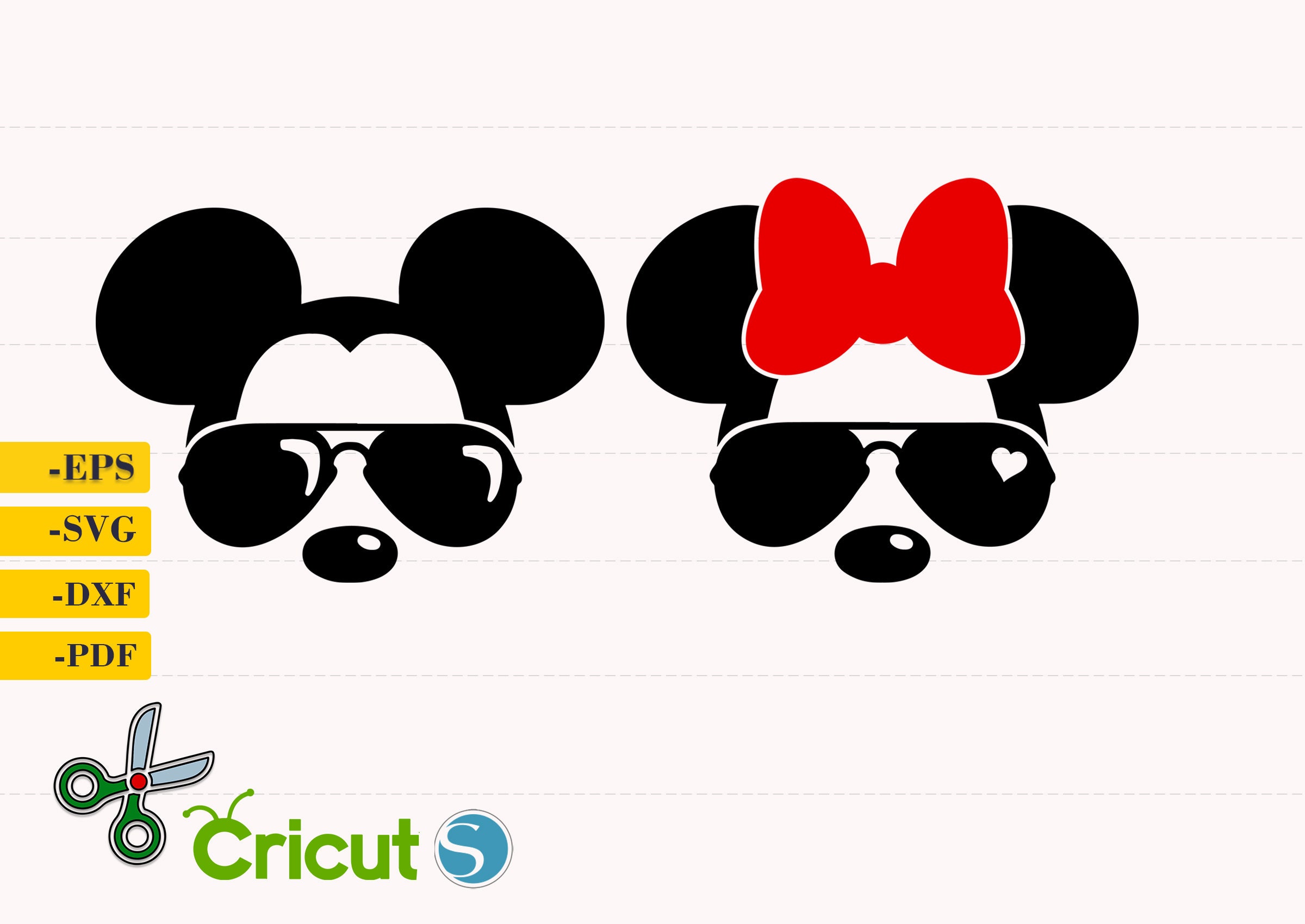 Mickey mouse and Minnie Sunglasses Svg Mickey svg Minnie | Etsy