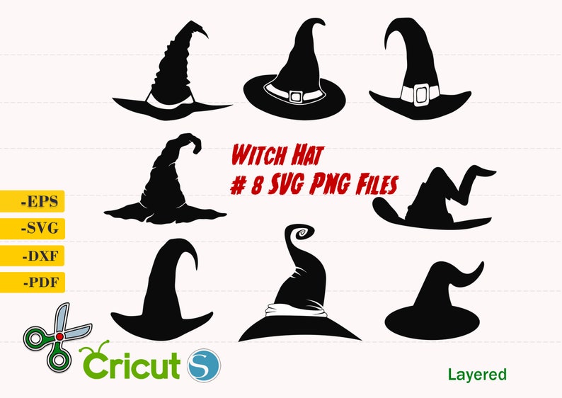 Download Witch Hat svg Witch Hat cut file Witch Hat Silhouette | Etsy