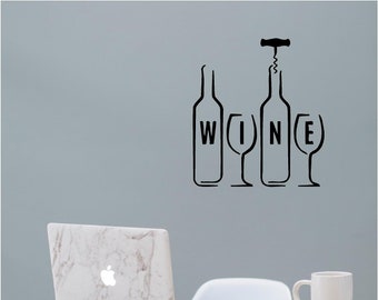Wine Vinyl Wall Art, Decal, Sticker, Transfer, Mural, Removable, Decor, Interior, Exterior, Peel and Stick, Full Wall - 0665