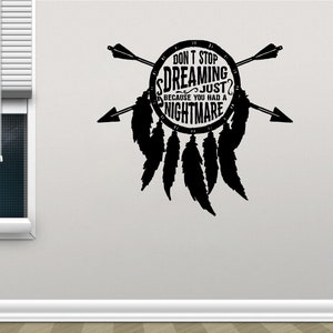 Don&#39;t Stop Dreaming Vinyl Wall Art, Decal, Sticker, Transfer, Mural, Removable, Decoration, Interior, Exterior, Peel and Stick, - 0855