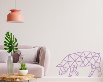 Geometrisches Schwein Wandkunst, Minimalistisch, Modern, abstrakt, Aufkleber, Wandbild, Transfer, Boho -G044 ,5 SIZES, 36 COLOR OPTIONS