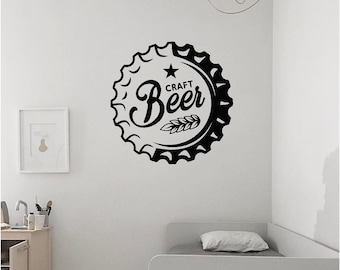 Craft Beer Vinyl Wall Art, Decal, Sticker, Transfer, Mural, Removable, Decor, Interior, Exterior, Peel and Stick, Full Wall - 0657