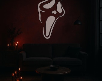 GHOST FACE DRIP Made to Order, Wall Sticker, 36 Colours, Apply Anywhere, Application Tape Pre-Applied H016
