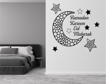 Islam, Ramadan, Kareem, Eid, Mubark, Vinyl sticker, Wall Sticker, Transfer, Mural, Stencil, EASY to apply, INSTRUCTIONS included - 1052