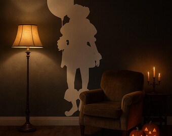 IT PENNYWISE SHILLOUETTE Made to Order, Wall Sticker, 36 Colours, Apply Anywhere, Application Tape Pre-Applied H30