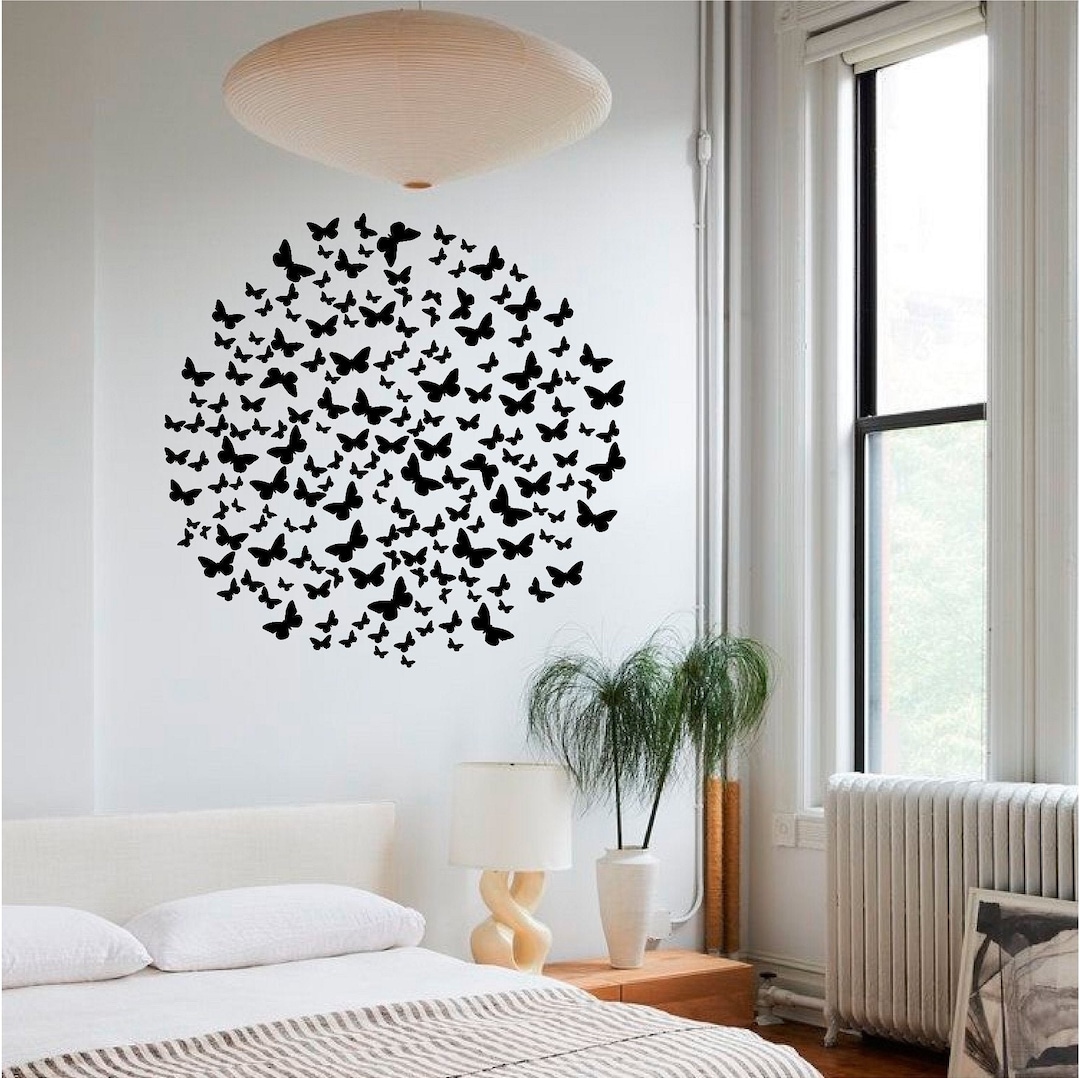 Photo inspiration: Visual Reference: Butterfly Circle Vinyl Wall Art Decal Sticker Transfer Mural Decor