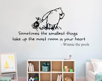 Kleinste Dinge, Winnie The Pooh, Wandkunst Aufkleber, Transfer, Wandbild, Aufkleber, abnehmbare Kunst, Mietfreundlich, Innen- oder Außenbereich - 0176