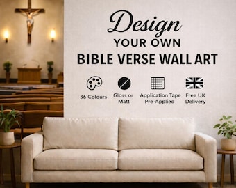 Custom Bible Verse Wall Decal – Personalised Scripture Vinyl Lettering