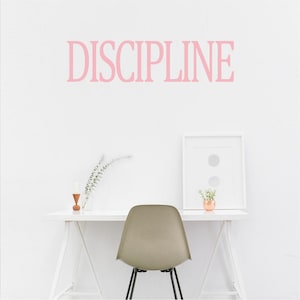 DISCIPLINE, Positive Affirmations, inspirational, Motivational, Office, School, Home wall art, Sticker, Transfer, 5 size&#39;s 36 Colours