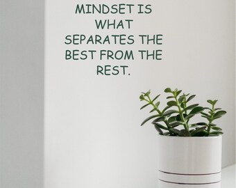 Mindset is wat het beste onderscheidt van de rest, inspirerend, motiverend, kantoor, school, kunst aan de muur, overdracht, 5 maten 36 kleuren