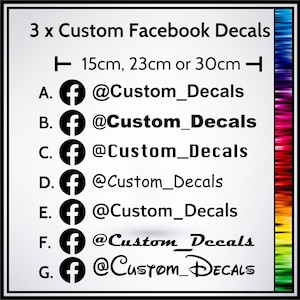 2 x Find us on Facebook Stickers Shop Business Taxi Van Media Advertising Decal 