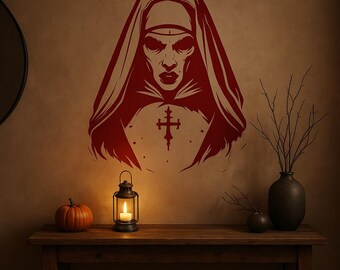 VALAK, THE NUN,  Made to Order, Wall Sticker, 36 Colours, Apply Anywhere, Application Tape Pre-Applied H032