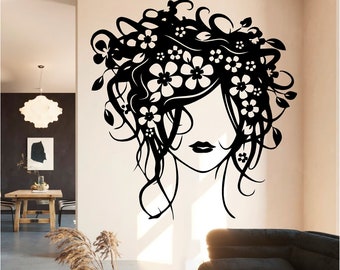 Beautiful Floral Mind  Vinyl Wall Art, Decal, Sticker, Transfer, Mural, Decor, Rent Friendly, Interior, Exterior, Full Wall - 0288