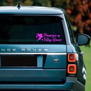 Powered by Fairy Dust Bumper sticker, Decal, transfer, Cut not printed, Easy to apply, Car Decal, No Background - 0226