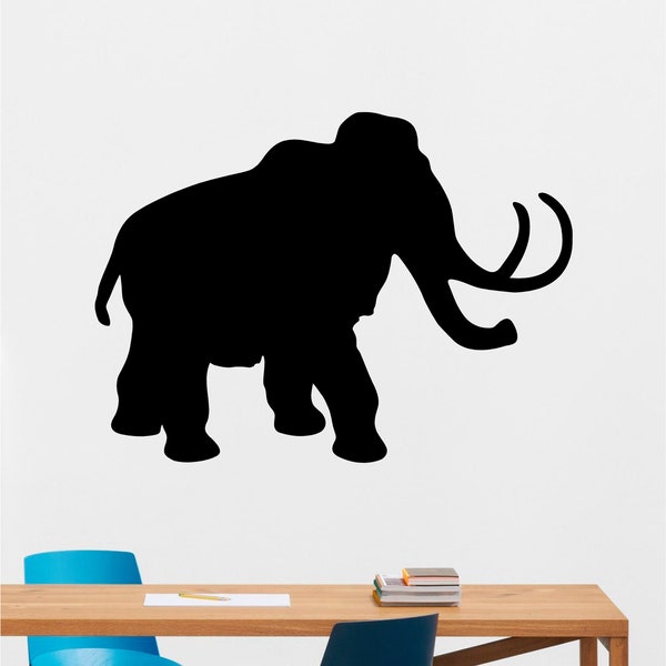 Woolly Mammoth Silhouette Vinyl Wall Art, Decal, Sticker, Transfer, Mural, Decor, Rent Friendly, Interior, Exterior,  Full Wall - 0562