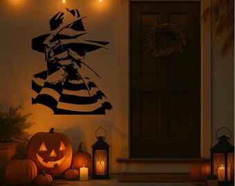 FREDDY KRUEGER Made to Order, Wall Sticker, 36 Colours, Apply Anywhere, Application Tape Pre-Applied H010