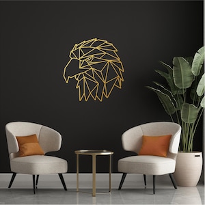 Geometric Bald Eagle Bird Wall art, Minimalist, Modern, abstract, Decal, Mural, Transfer, Boho 5 SIZES, 36 COLOUS,