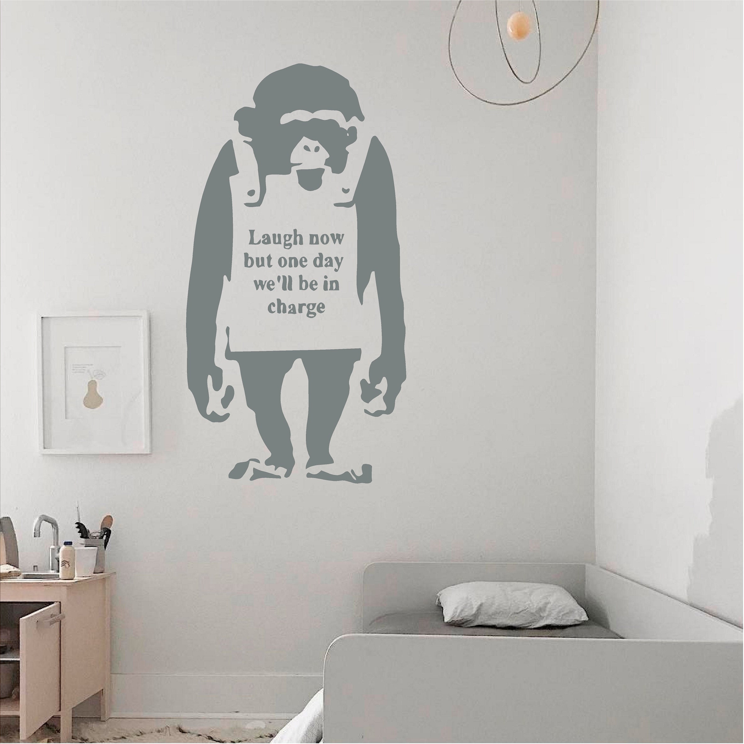 Banksy Sad Monkey Sticker, Vinyl Wall Art Sticker, Transfer, Mural,  Stencil, EASY to Apply, INSTRUCTIONS Included, MATT Finish -  Denmark