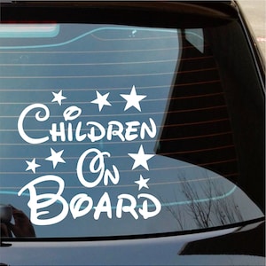 Children on Board Bumper sticker, Decal, transfer, Cut not printed, Easy to apply, Car Decal, No Background - 0210