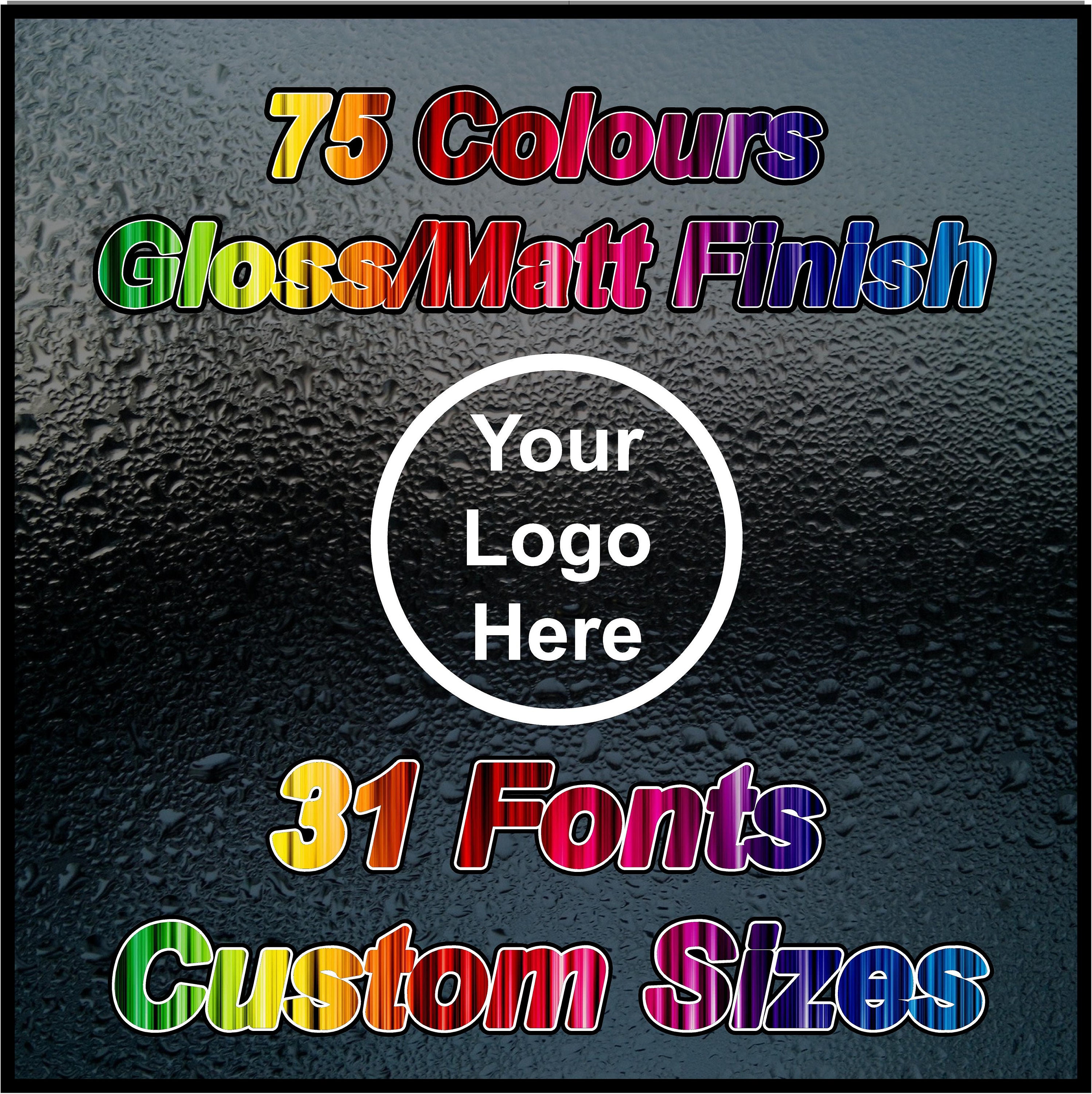 CUSTOM VINYL DECALS, Sign, Transfer, Mural, Decal, Sticker, 75 Colours ...